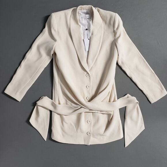 L'Academie Los Angeles Front Tie Blazer Dress in Cream Size Small Revolve - Picture 1 of 11